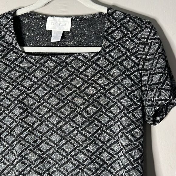 Vue Point by Jordan silver metallic, short sleeve shirt, size large - Picture 3 of 11